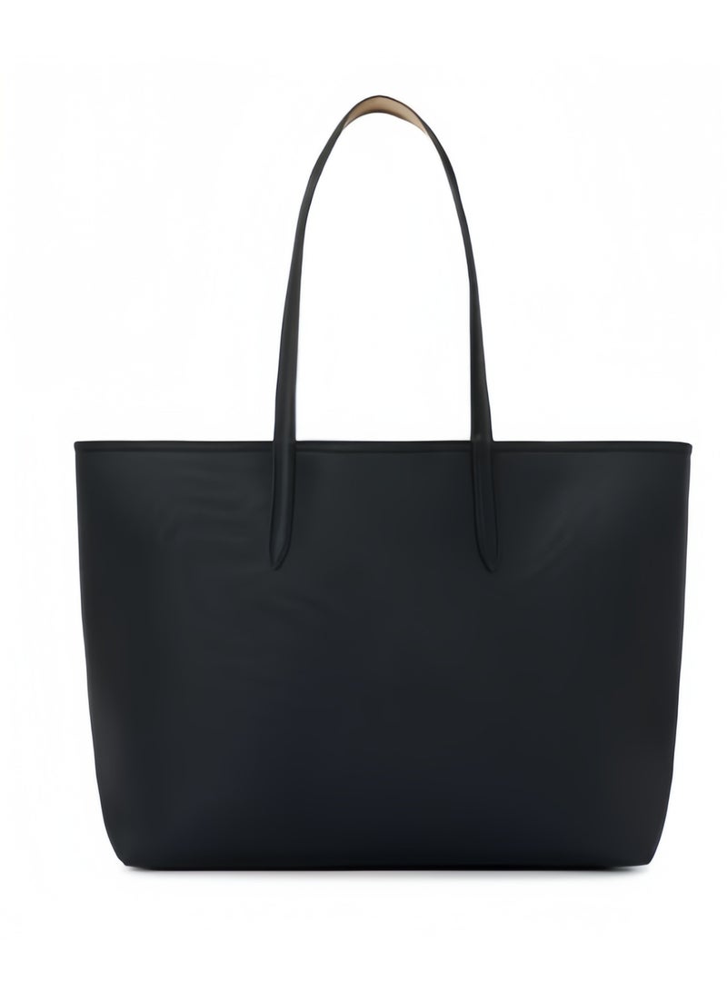 Lacoste Women's Double-sided Two-color Large Capacity Handbag, Fashionable and Multifunctional, Black/Beige - Image 3