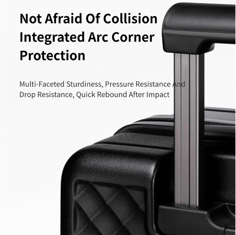 ARCTIC HUNTER Hard Shell Luggage Front-Loading Fashion Check in Luggage Trolley with TSA Compatible Combination Lock and Safe Zipper, LGX002-24, Black - Image 3