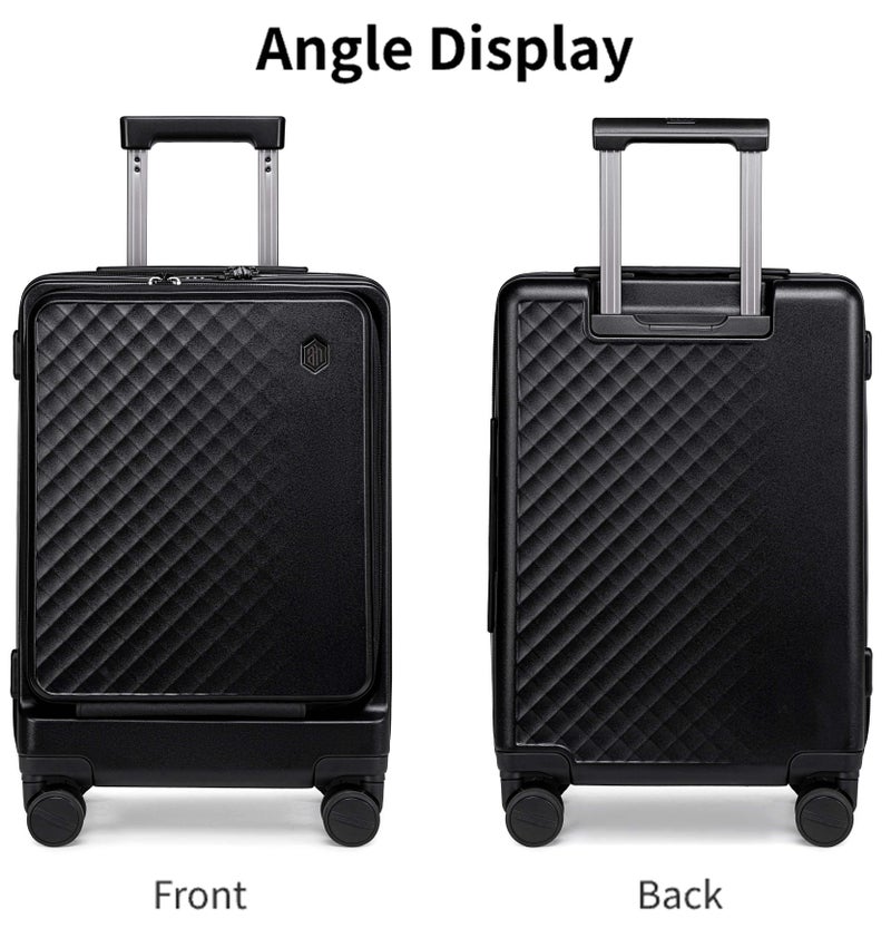 ARCTIC HUNTER Hard Shell Luggage Front-Loading Fashion Check in Luggage Trolley with TSA Compatible Combination Lock and Safe Zipper, LGX002-24, Black - Image 5