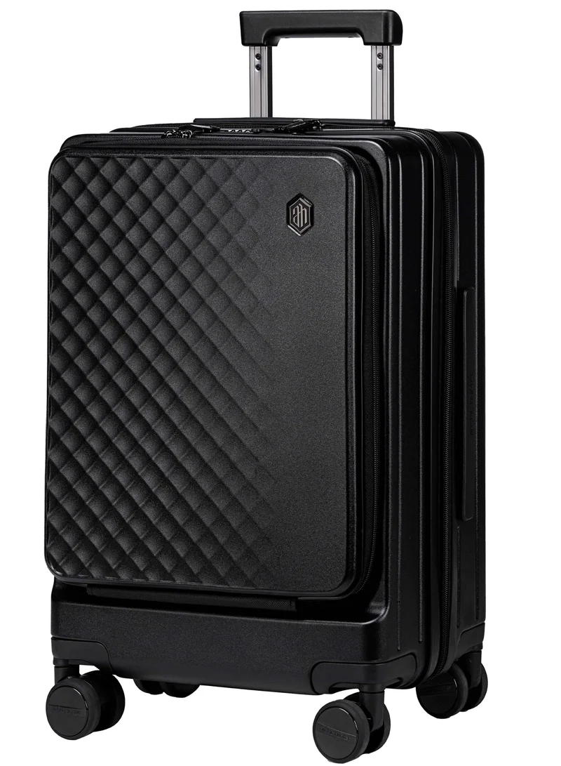 ARCTIC HUNTER Hard Shell Luggage Front-Loading Fashion Check in Luggage Trolley with TSA Compatible Combination Lock and Safe Zipper, LGX002-24, Black