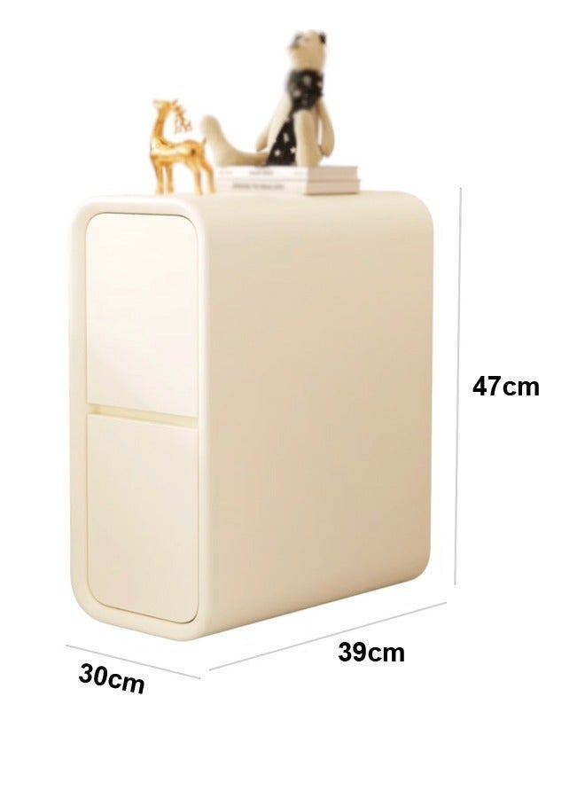 فاشون هوم منضدة ضيقة بتصميم عصري مكونة من قطعة واحدة لغرفة النوم وطاولة جانبية للسرير مع أدراج تخزين وخزانة بجانب السرير لغرفة المعيشة والمكتب 30 × 39 × 47 سم (مجمعة بالكامل) - Image 3