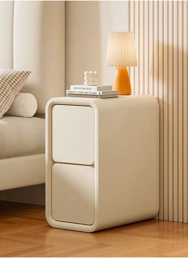 fashionhome 1-Piece Modern Design Narrow Nightstand for Bedroom Slim Bed End Table with Storage Drawers Bedside Storage Cabinet for Living Room Office 30 x 39 x 47 cm (Fully Assembled)  - Image 1