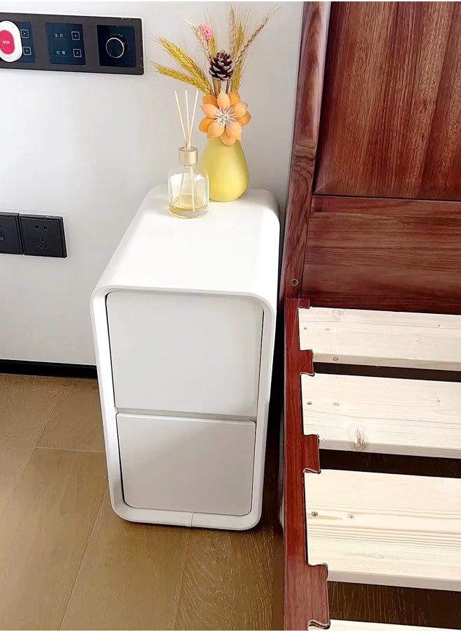 fashionhome 1-Piece Modern Design Narrow Nightstand for Bedroom Slim Bed End Table with Storage Drawers Bedside Storage Cabinet for Living Room Office 30 x 39 x 47 cm (Fully Assembled)  - Image 3