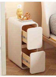 fashionhome 1-Piece Modern Design Narrow Nightstand for Bedroom Slim Bed End Table with Storage Drawers Bedside Storage Cabinet for Living Room Office 30 x 39 x 47 cm (Fully Assembled)  - Image 2