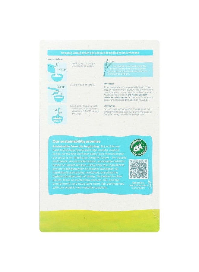 Holle Organic Baby Cereal - Whole Grain Oat Cereal for Baby - Quick and Easy to Prepare as an Organic Baby Oatmeal for Children Over 6 Months - (6 Pack) With Fiber & Vitamin-Rich Whole Grain Kernel - Image 4