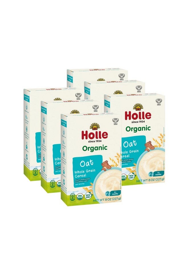 Holle Organic Baby Cereal - Whole Grain Oat Cereal for Baby - Quick and Easy to Prepare as an Organic Baby Oatmeal for Children Over 6 Months - (6 Pack) With Fiber & Vitamin-Rich Whole Grain Kernel - Image 1