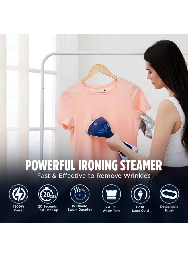 كليكون مكواة بخار محمولة للملابس , 270 مل، 1300 واط، أزرق/أبيض، KGS-311 - Image 4