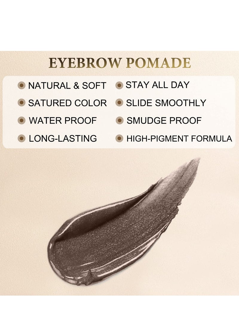 LAVONE LAVONE Eyebrow Stamp Pencil Kit for Eyebrows Makeup, with Waterproof Eyebrow Pencil, Eyeliner, Eyebrow Pomade, and Dual-ended Eyebrow Brush - Dark Brown  - Image 2