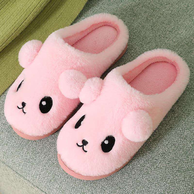 Clearance Special Autumn and Winter Cotton Slippers Womens Cartoon Cute Childrens Parent-Child Non-Slip Warm Mao Mao Slippers for Home Pink 