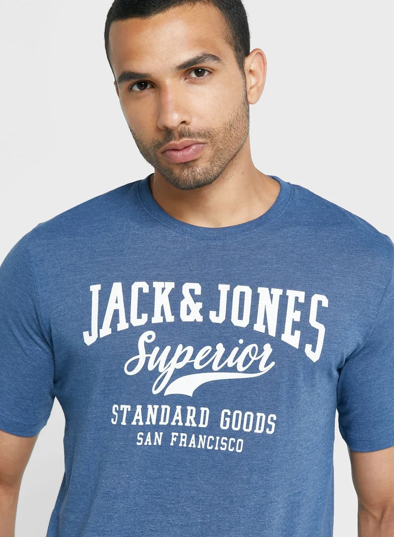 JACK & JONES Slogan Crew Neck T-Shirt