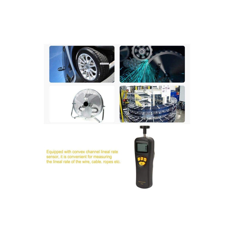 Jectse Digital Tachometer,LCD Handheld Tachometer 0.5-19999RPM,High Tester Counter with /Min/Last Data Backlight Hold Functions - Image 4