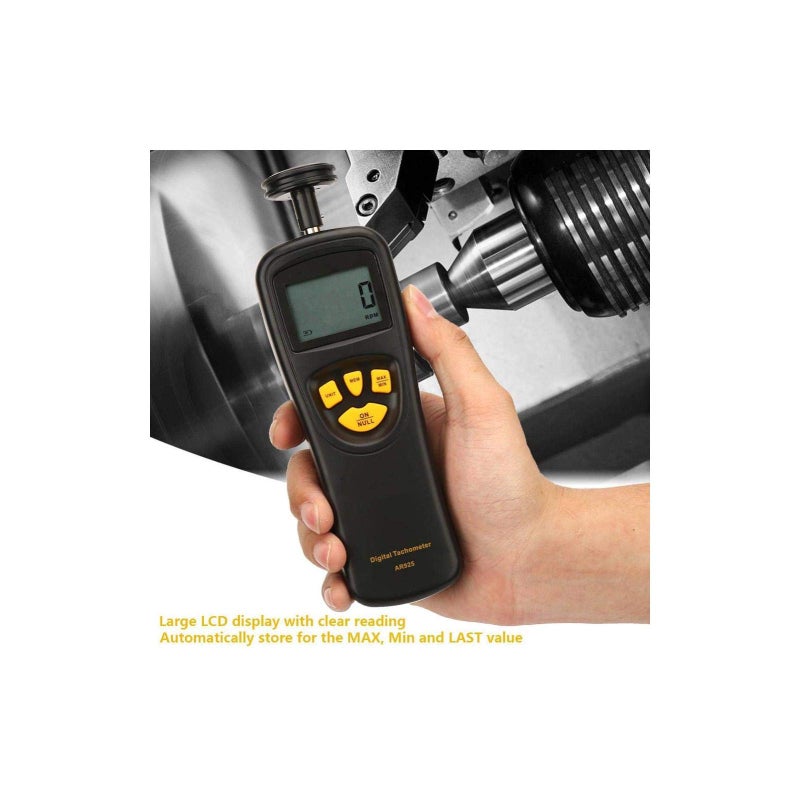 Jectse Digital Tachometer,LCD Handheld Tachometer 0.5-19999RPM,High Tester Counter with /Min/Last Data Backlight Hold Functions - Image 2