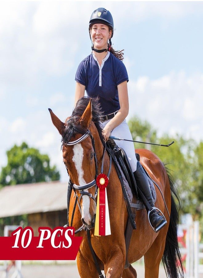 Hotop 10 Pcs Award Ribbons Set Horses Show Champion Prize Winner Ribbon with Event Card Winner Victory Recognition Participation Award for Competition, Sport Event, School, Graduation, Blue and Red - Image 5
