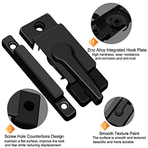 Tempsnow 10 Pack Window Sash Locks Window Latch Replacement Window Locks for Vertical and Horizontal Sliding Windows Double Hung Windows-Black - Image 3