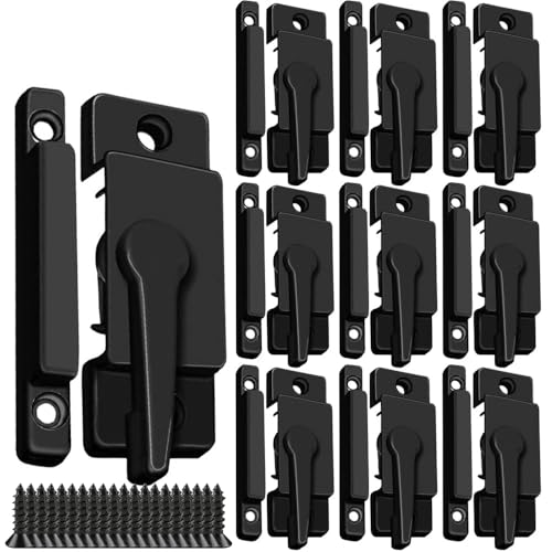 Tempsnow 10 Pack Window Sash Locks Window Latch Replacement Window Locks for Vertical and Horizontal Sliding Windows Double Hung Windows-Black - Image 1