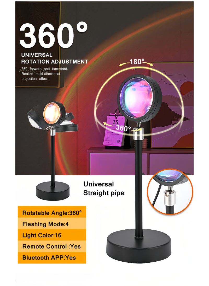 Sunset Lamp with APP & Remote Control,16 Colors Night Light 180° Rotation Rainbow 4 Modes Setting for Photography/Selfie/Party/Home/Living Room/Bedroom Decor - Image 5