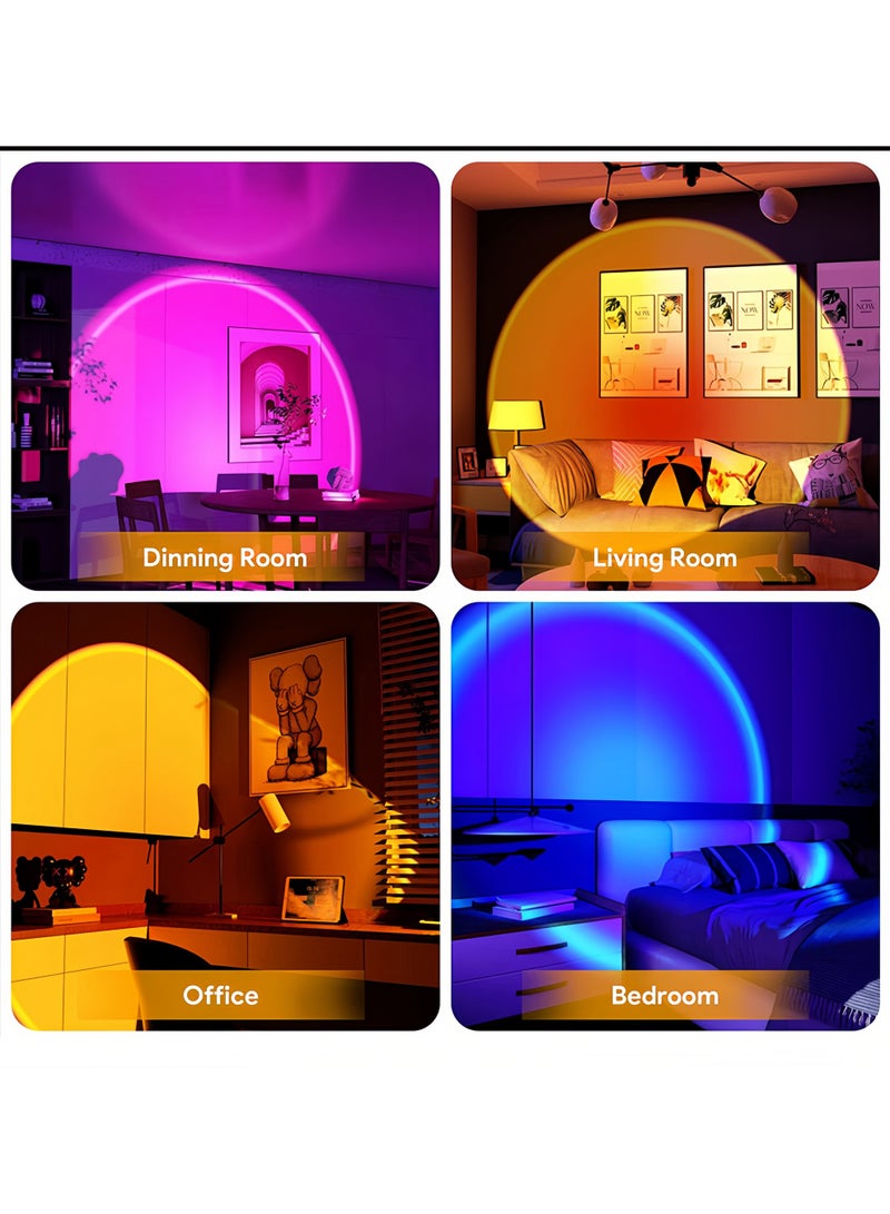 Sunset Lamp with APP & Remote Control,16 Colors Night Light 180° Rotation Rainbow 4 Modes Setting for Photography/Selfie/Party/Home/Living Room/Bedroom Decor - Image 4