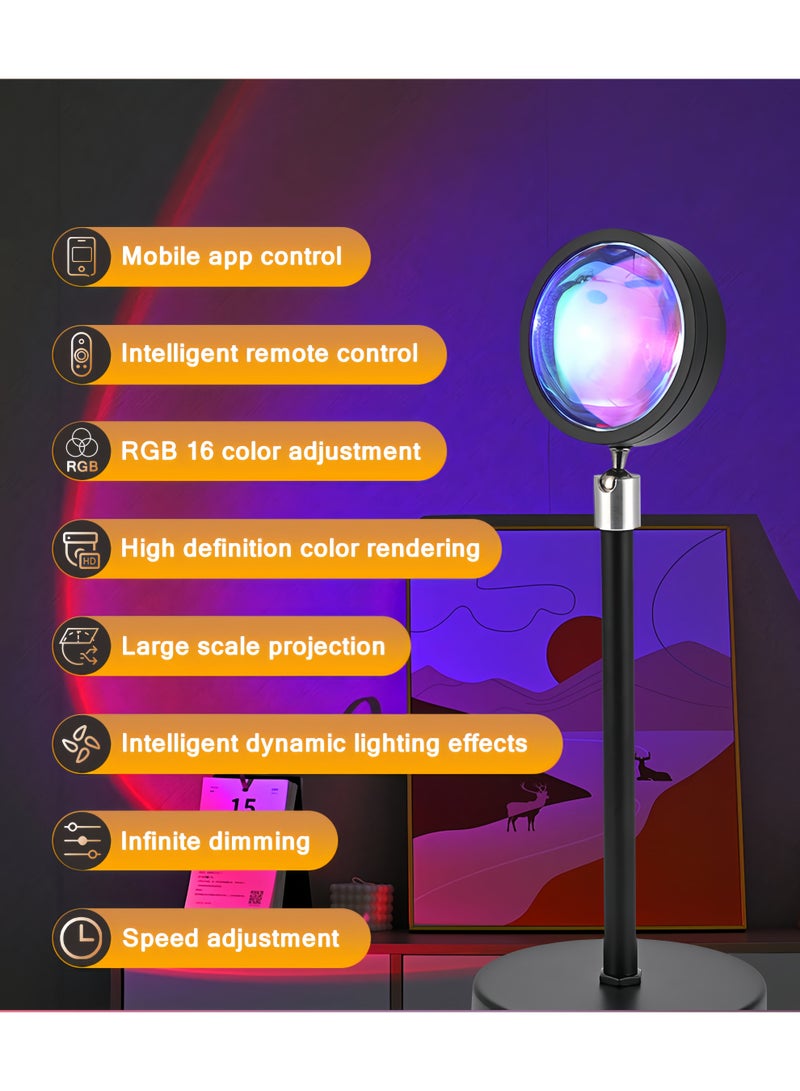 Sunset Lamp with APP & Remote Control,16 Colors Night Light 180° Rotation Rainbow 4 Modes Setting for Photography/Selfie/Party/Home/Living Room/Bedroom Decor - Image 3