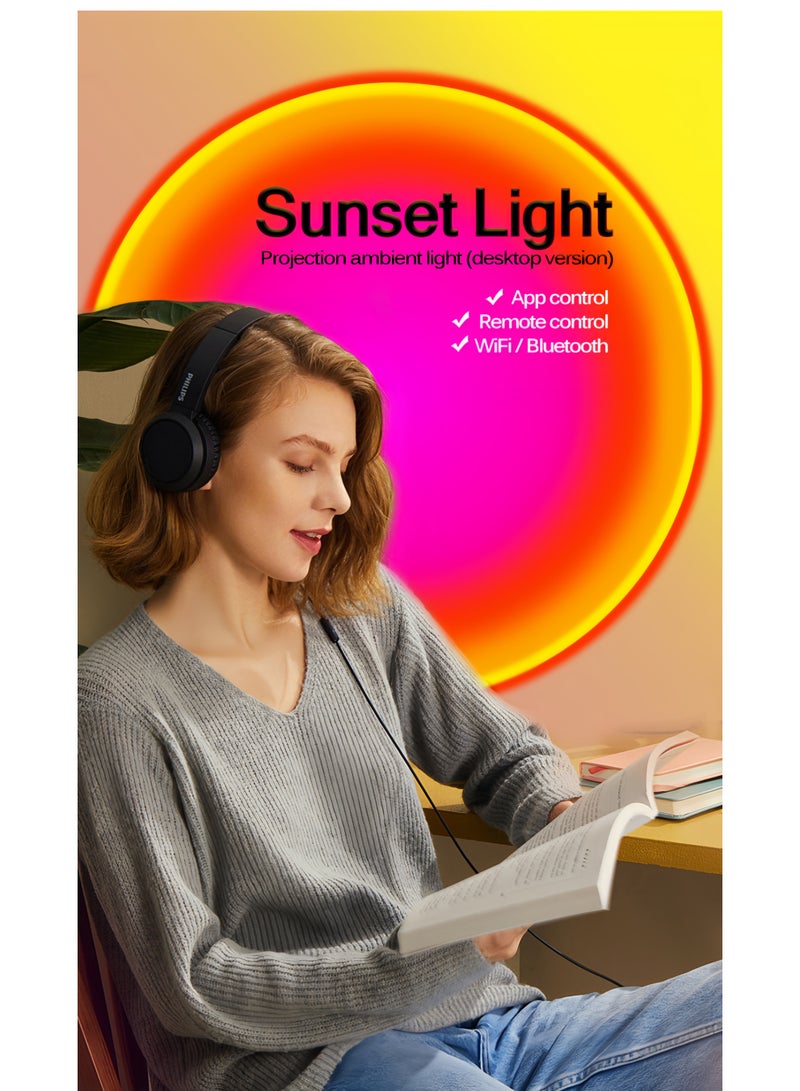 Sunset Lamp with APP & Remote Control,16 Colors Night Light 180° Rotation Rainbow 4 Modes Setting for Photography/Selfie/Party/Home/Living Room/Bedroom Decor - Image 2