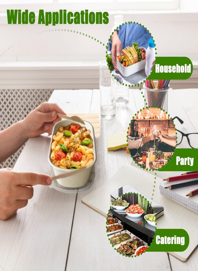 TINSKY 50 Pack Paper Meal Prep Containers 32 Oz Paper Bowls with Lids Large Deep Rectangle Disposable Food Containers for Burrito, Nacho, Salad, Pasta (32 oz) - Image 4