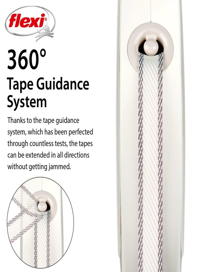 فلكسي مقود كلاب قابل للسحب من نوع FLEXI® (شريط لاصق)، مريح، متين، ومقاوم للتشابك، مناسب للكلاب حتى وزن 25 كجم، طوله 4 أمتار، مقاس متوسط، أبيض/رمادي - Image 3