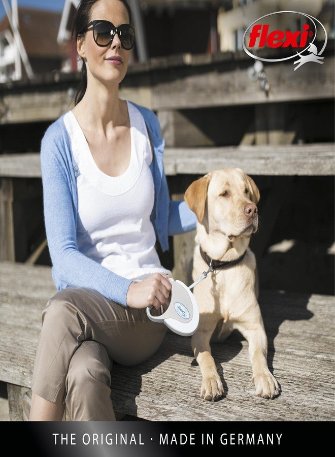 فلكسي مقود كلاب قابل للسحب من نوع FLEXI® (شريط لاصق)، مريح، متين، ومقاوم للتشابك، مناسب للكلاب حتى وزن 25 كجم، طوله 4 أمتار، مقاس متوسط، أبيض/رمادي - Image 5