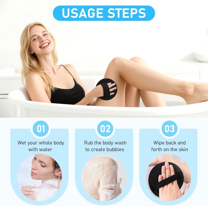 4 Counts Shower and Bath Tool Exfoliating Body Scrubber Set Deep Cleansing Shower Tool Gentle Exfoliator for Massage and Cleansing Dead Skin for Men and Women - Image 5