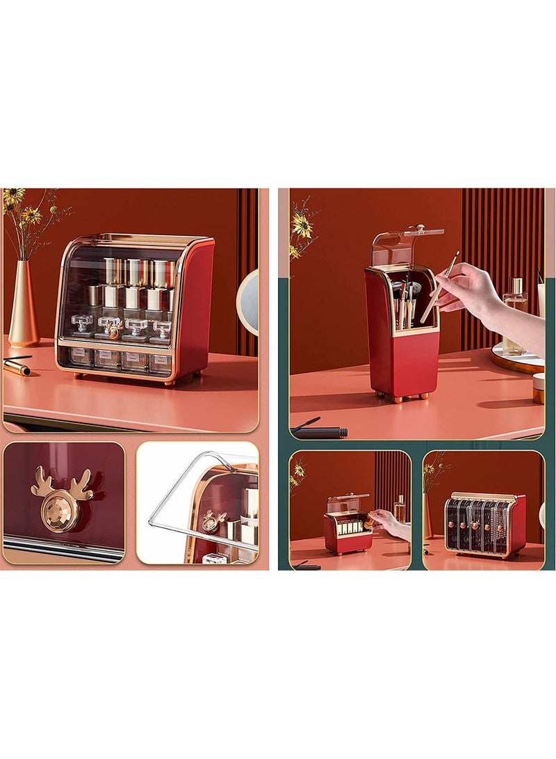 LIMOS Makeup Cosmetic organizer 5 Pieces Drawer Set(Red) - Image 3