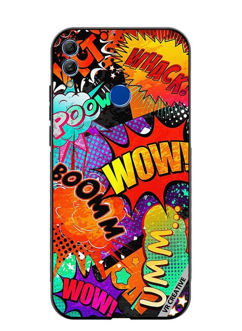 Protective Case Cover For Honor 10 Lite Multiple Sticker Design Multicolour