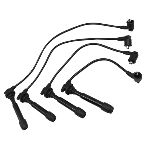 4 Ignition Spark Plug Cable Wire Set 7mm 4 Pcs Compatible with Hyundai Elantra Tiburon Tucson Kia Sou Spectra Spectra5 Sportage 18L 20L 19962012 OE 2750123B070 6714239