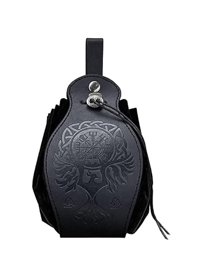 Medieval Faux Leather Pouch, Portable Drawstring Purse, Vintage Belt Pouch Dice Bag For LARP Ren Faire  - Image 2