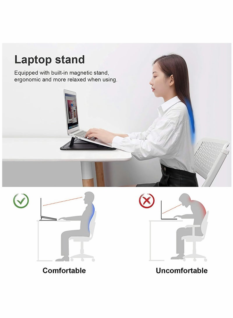 SYOSI Laptop Sleeve Case Laptop Stand Adjustable, Computer Shock 15.6 inch Resistant Bag with Mouse Pad for MacBook Pro 16"/15" 15.6" for Dell Lenovo HP Asus Acer Samsung Sony Computer - Image 4