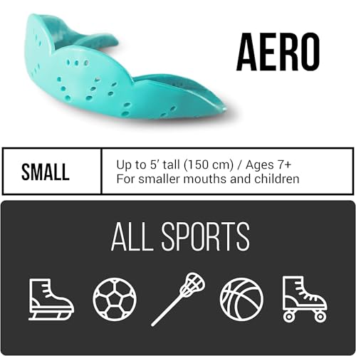 SISU Aero Small Mouthguard, Awesome Aqua - 1.6mm Thin - Custom-Molded Fit - Slim Design - Remoldable Up to 20 Times - for Team Sports - Non Toxic - Image 2