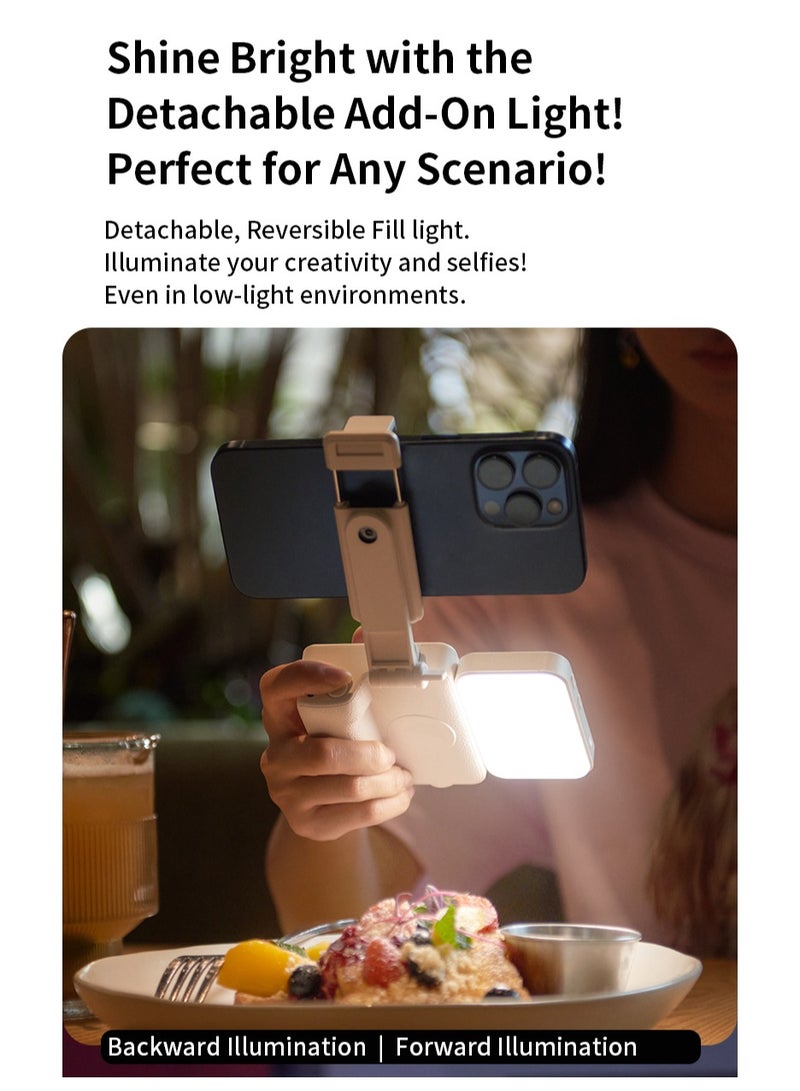 Ultra-mini Three-in-one Bluetooth Mobile Phone Camera Aid Photography Light , With Detachable Fill Light, 360-degree Rotating Selfie Stick+Beauty Light, Mobile Phone Holder, For iPhone Android