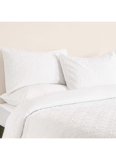 Cottage Cottage textured 3pcs comforter king 220*240cm in white  - Image 1
