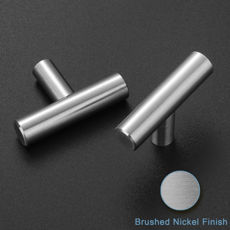 Estmoon 30 Pack Cabinet Knobs Brushed Nickel Cabinet Handles, Stainless Steel Single Hole Kitchen Cabinet Knobs Silver Cabinet Pulls for Kitchen Cabinets and Dressers,2 Inch Overall Length Drawer Knob - Image 2