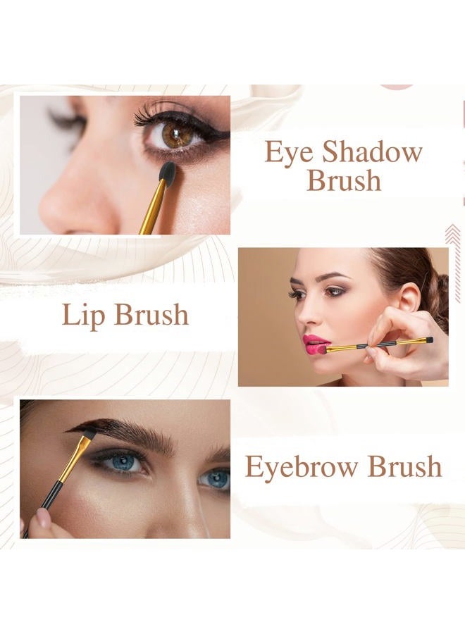 Tenare 24 Pcs Dual End Eyeshadow Smudge Brush 2 in 1 Eyeshadow Brush Sponge Blending Concealer Soft Applicators Double Sided Makeup Cosmetic Tool for Women Lady, Black - Image 3