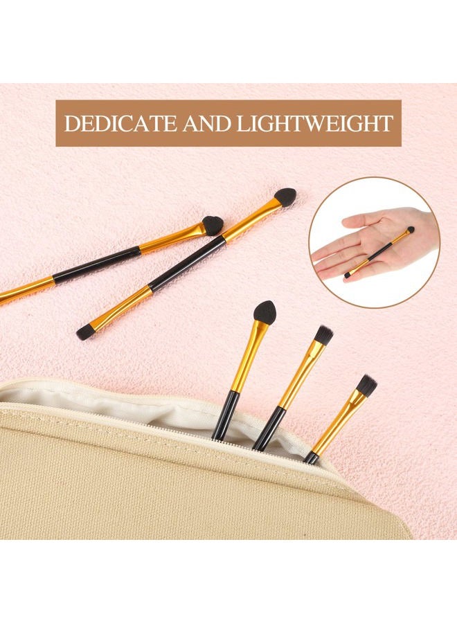 Tenare 24 Pcs Dual End Eyeshadow Smudge Brush 2 in 1 Eyeshadow Brush Sponge Blending Concealer Soft Applicators Double Sided Makeup Cosmetic Tool for Women Lady, Black - Image 2