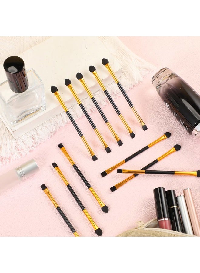 Tenare 24 Pcs Dual End Eyeshadow Smudge Brush 2 in 1 Eyeshadow Brush Sponge Blending Concealer Soft Applicators Double Sided Makeup Cosmetic Tool for Women Lady, Black - Image 5