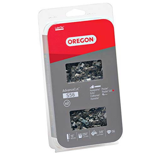Oregon S56 AdvanceCut Chainsaw Chains 2-Pack, for 16-Inch Bars, 56 Drive Links – 2 x low-kickback chains fit Poulan, Echo, Ryobi, Wen and more,Grey - Image 4