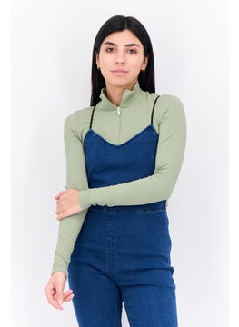 Bershka Women Sleeveless Solid Denim Jumpsuit, Blue  - Image 2