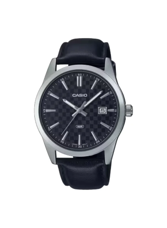 CASIO Men's Leather Analog Watch MTP-VD03L-1AUDF - 41 mm