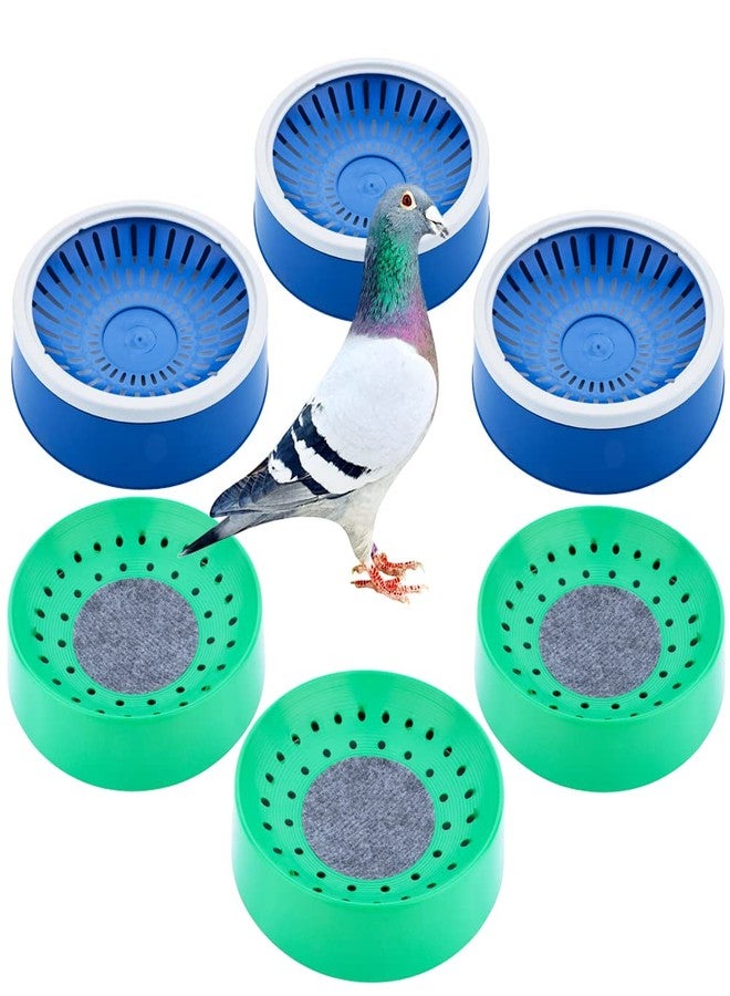 VTurboWay 6 Pack Plastic Pigeon Nest Small Bird Nesting Bowls Quails Breeding Hatching Nest (Blue and Green) - Image 2