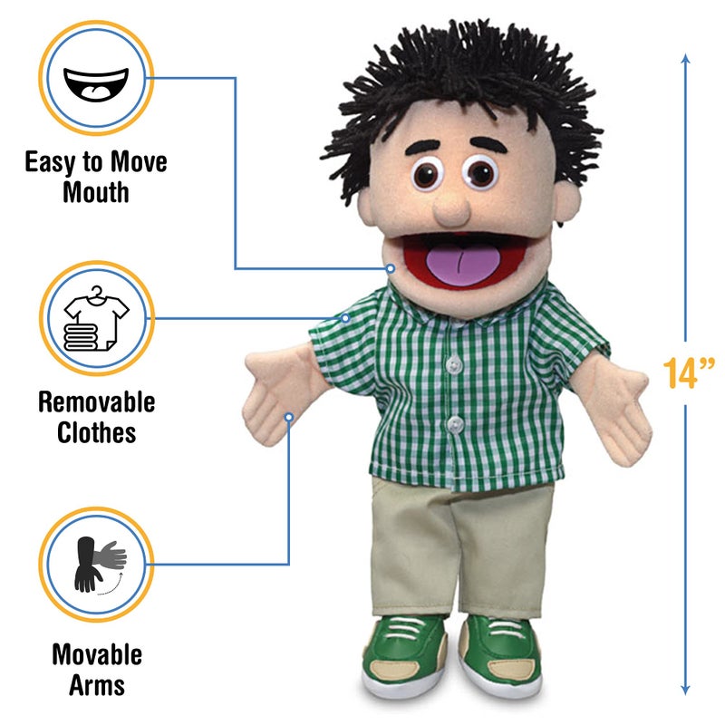 Silly Puppets 14" Kenny, Peach Boy, Hand Puppet - Image 3