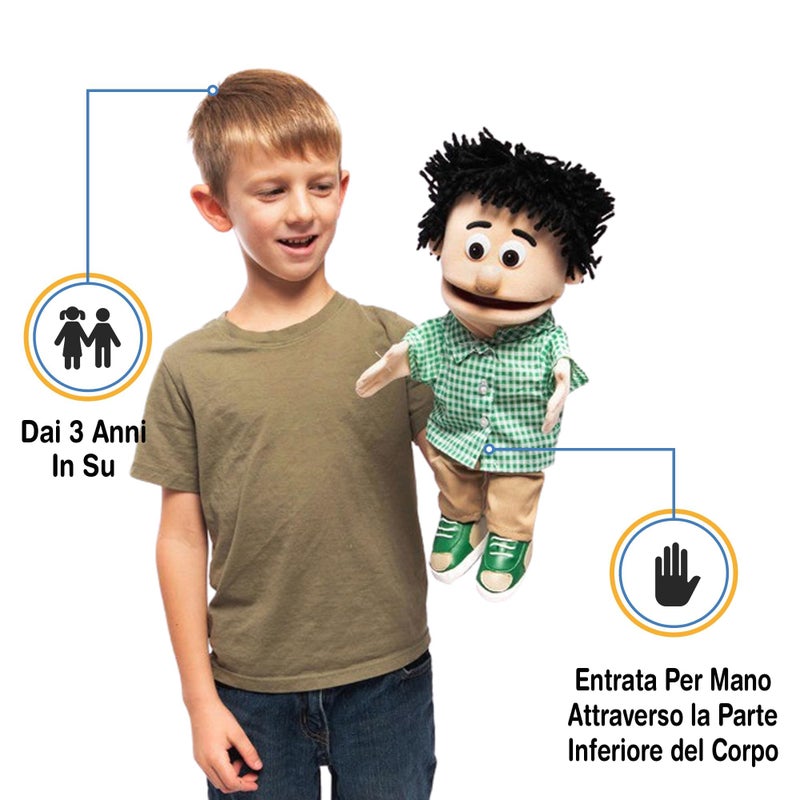 Silly Puppets 14" Kenny, Peach Boy, Hand Puppet - Image 4