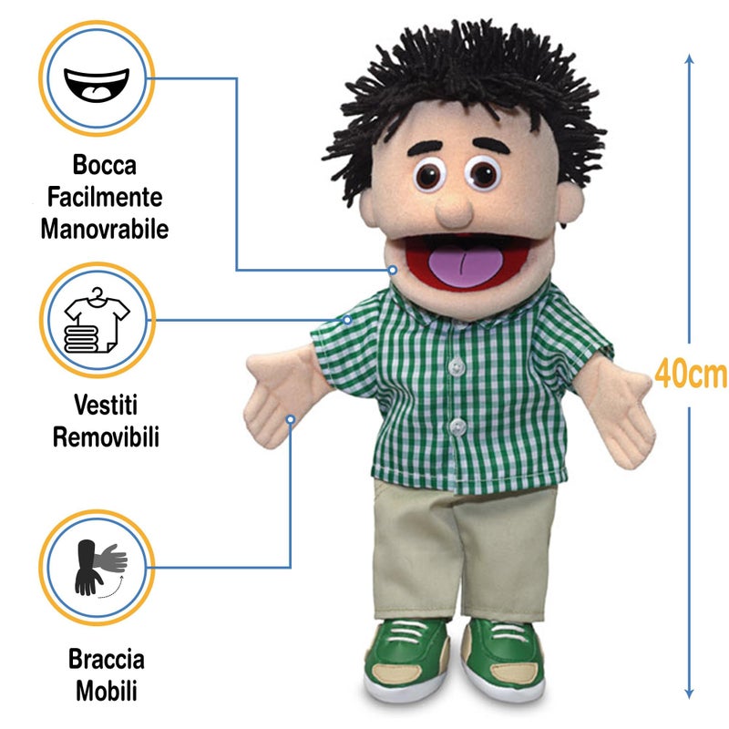 Silly Puppets 14" Kenny, Peach Boy, Hand Puppet - Image 5