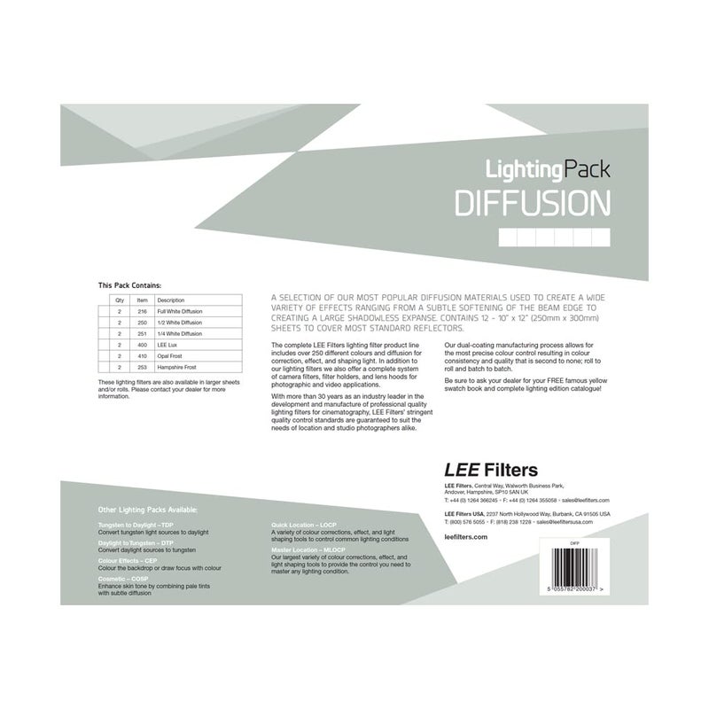 LEE Diffusion Studio Lighting Gel Filter Pack 250mm x 300mm – Contains 6 Diffusers, 2 Sheets Per Diffuser Totalling 12 Sheets - Image 5