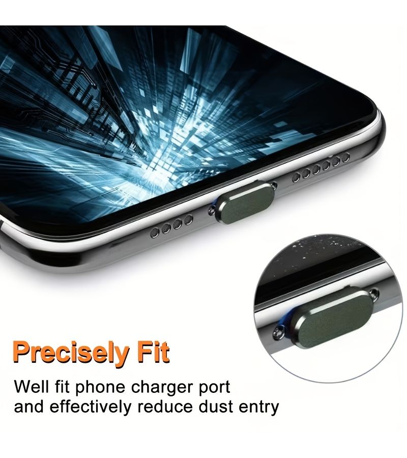 5 قطعة من واقي منفذ الشحن الشبكي البرتقالي المعدني المقاوم للغبار لجهاز iPhone 17 Pro Max - Image 4