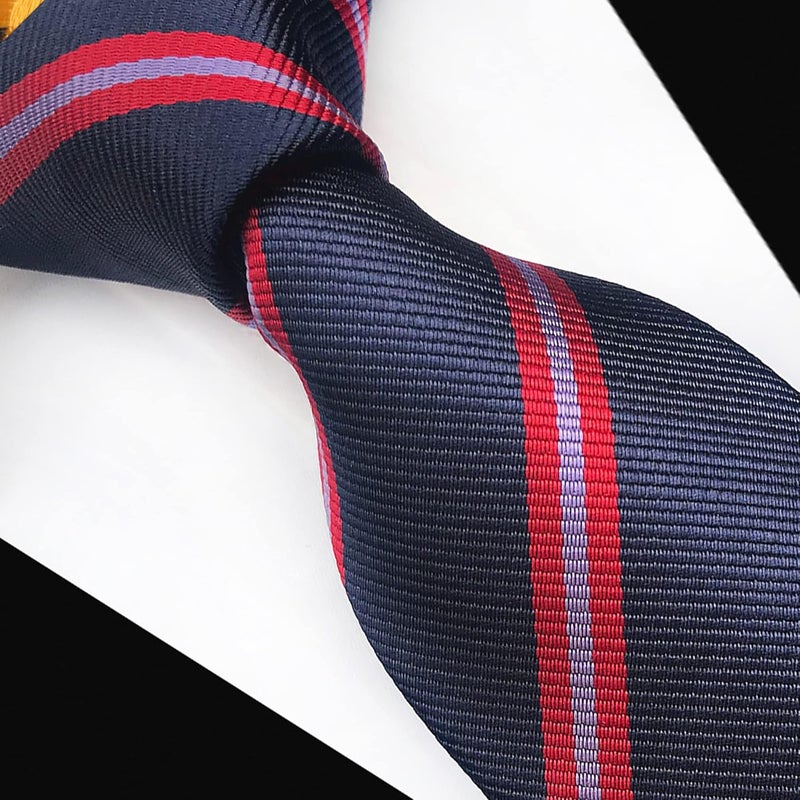 MENDENG Store Men's Classic Necktie Jacquard Woven Ties for Men Formal Business Ties Wedding Party Groomsmen Black Tie - Image 5