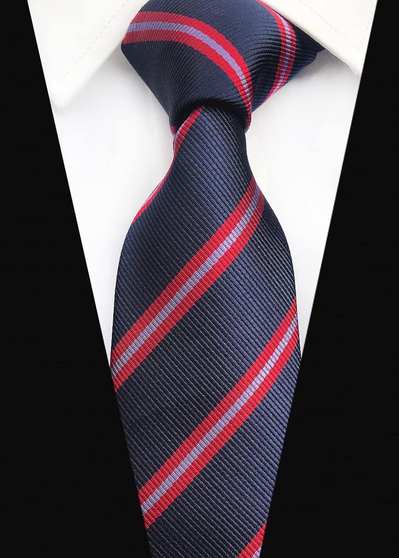 MENDENG Store Men's Classic Necktie Jacquard Woven Ties for Men Formal Business Ties Wedding Party Groomsmen Black Tie - Image 2